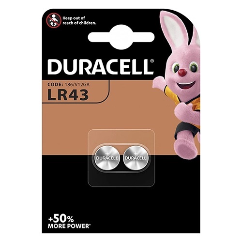 [LR43] PILE DURACELL ALKALINE 1.5V BL. 2 LR43/AG12