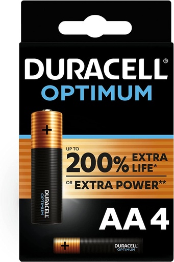 [MN1500O] PILE DURACELL ALKALINE STILO OPTIMUM AA BL. 4