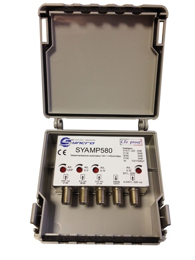 [SYAMP580] AMPLIFICATORE PALO 4 INGR. III-IV-V-U    30DB 116/119 DBµV SYNCRO