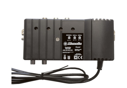 [MANAM4012A] CENTRALINO AUTOALIMENTATA 220V 4 INGR. B.III IV V UHF 30/35DB 117/123 DBV