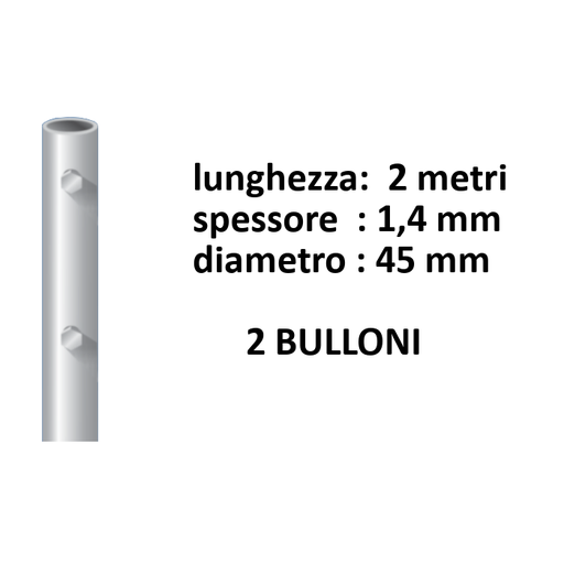 [SYL154] PALO MT 2 Ø 45 X 1,4 RF DADI M8
