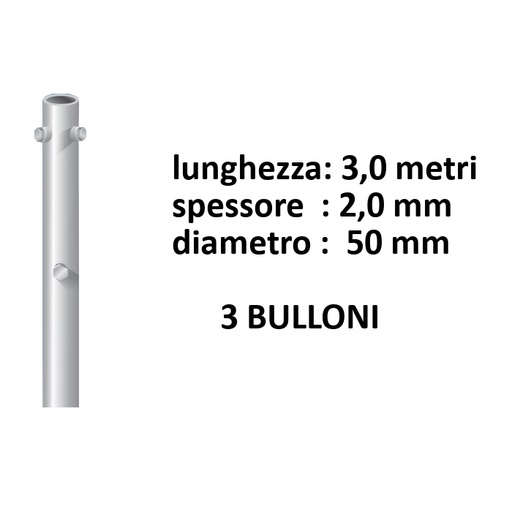 [SYP160] PALO BASE D.50 3 MT.SP.2 MM(BULLONI) SYNCRO