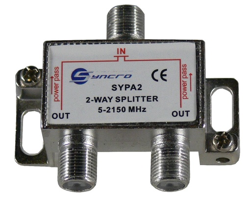 [SYPA2] PARTITORE 1 INGR. 2 OUT CONN. "F"  5-2150MHZ SYNCRO