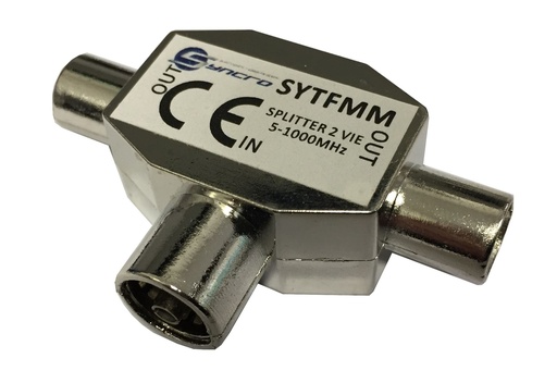 [SYTMFF] PARTITORE A ''T'' IEC 1MASCHIO/2FEMMINE 9.52MM SYNCRO