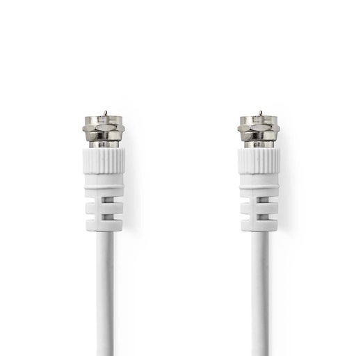 [11515] CAVO SATELLITARE NEDIS  E ANTENNA F M/M  PLACCATO NICKEL  75 OHM  1.5M BIANCO