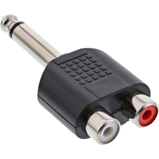 [AL703202] ADATTATORE AUDIO DA SPINA JACK 6.3 MONO A 2 PRESE RCA ALPHA