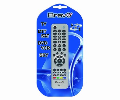 [4IN1UNI] TELECOMANDO TV BRAVO MODELLO 4 IN 1 UNIVERSALE 