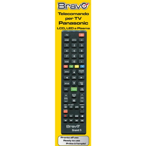 [BRAND5] TELECOMANDO TV BRAVO MODELLO BRAND DEDICATO PER PANASONIC 
