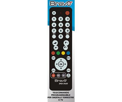 [BRDIGIDUO] TELECOMANDO TV BRAVO MODELLO DIGIDUO PROGRAMMABILE DA PC PER DIGITALE TERRESTRE E TV