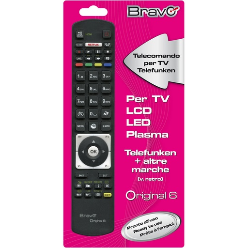 [ORIGINAL6] TELECOMANDO TV BRAVO MODELLO ORIGINAL DEDICATO PER TELEFUNKEN 