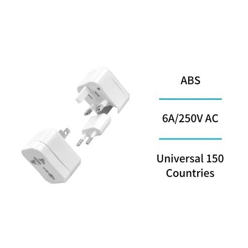 [FG20550] ADATTATORE UNIVERSALE DA VIAGGIO FAEG PER UK-AU-US-EU CON SACCHETTINO MORBIDO