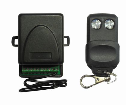 [KITRICEVENTEINT] RICEVITORE BRAVO DA INTERNO BICANALE UNIVERSALE A 433.92 MHZ  CON 2 RADIOCOMANDI 