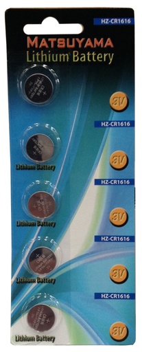 [HZCR1616] PILE MATSUYAMA SPECIALISTICHE 3V LITHIO CR1616 BL.5 (PREZZO SINGOLO )