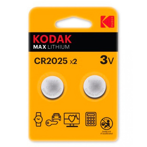 [K2025B2] PILE KODAK SPECIALISTICHE 3V LITHIO BL. 2 K2025/CR2025