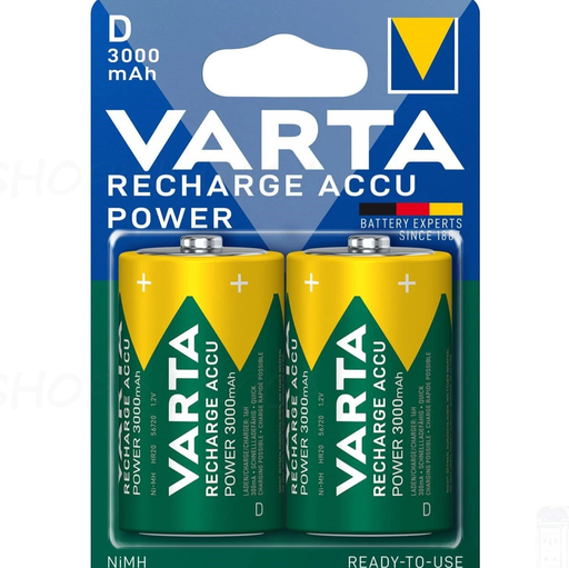 [5620] PILE VARTA RICARICABILE TORCIA D 1.2V 3000MAH NI-MH BL. 2 5620
