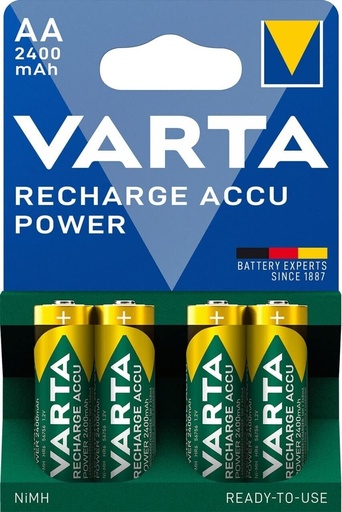 [56756101404] PILE VARTA RICARICABILE STILO AA 1.2V 2400MAH NI-MH BL. 4 56756101404
