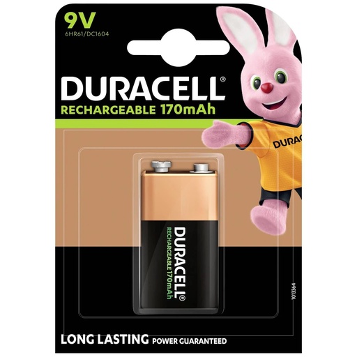 [HR22] PILE DURACELL RICARICABILE 9V  170MSAH  NI-MH BL.1 HR22