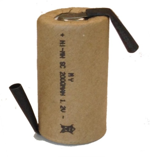 [HZ006] BATTERIA RICARICABILE SUB-C 1.2V 2000MAH NI-MH TERMINALI A SALDARE