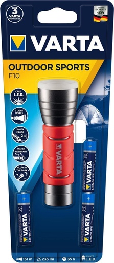 [17627] TORCIA VARTA LED OUTDOOR SPORT F10 235LM MINISTILO AAA INCLUSE PZ 3 17627