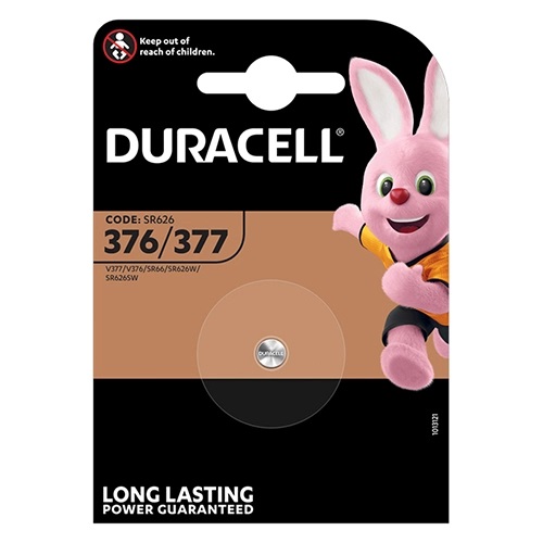 [D377] PILE DURACELL PER OROLOGIO SILVER OXIDE BL. 1 D377