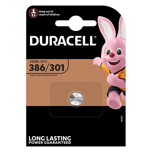 [D386] PILE DURACELL PER OROLOGIO SILVER OXIDE BL. 1 D386/301