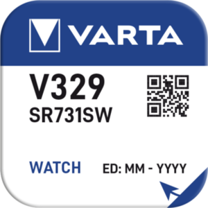 [V329] PILE VARTA PER OROLOGIO SILVER OXIDE BL. 1 V329/SR731SW