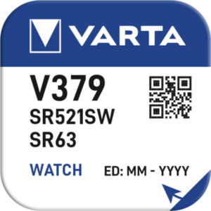 [V379] PILE VARTA PER OROLOGIO SILVER OXIDE BL. 1 V379/SR521SW