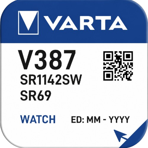 [V387] PILE VARTA PER OROLOGIO SILVER OXIDE BL. 1 V387/SR1142SW