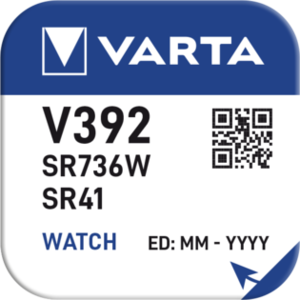 [V392] PILE VARTA PER OROLOGIO SILVER OXIDE BL. 1 V392-V384/SR41W