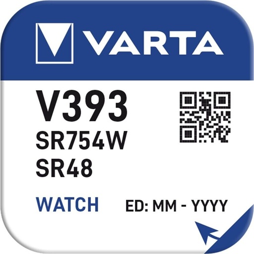 [V393] PILE VARTA PER OROLOGIO SILVER OXIDE BL. 1 V393/SR48W