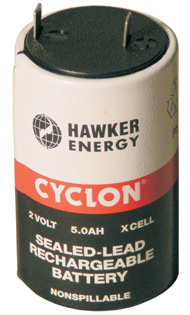 [4510172] BATTERIA PIOMBO CILINDRICA RICARICABILE 2V5.0 MAH