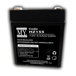 [HZ155] BATTERIA MATSUYAMA RICARICABILE AL PIOMBO 12V 4.5AH FASTON 4.8MM L90XP70XH101