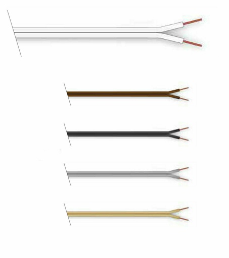 [PICS02050BI] CAVO ELETTRICO PIATTINA COSTA STRETTA 2X 0.50 BIANCO 100 MT. IMQ