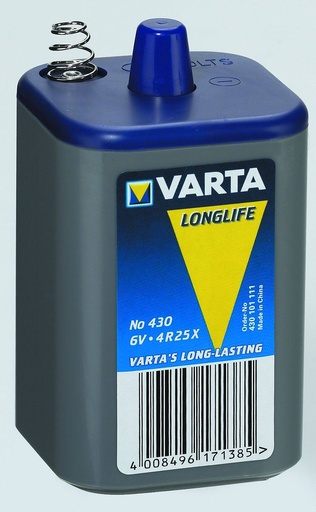 [430] PILE VARTA SPECIALE ZINCO CARBONE 6V 8100MAH PZ. 1 430/4R25X