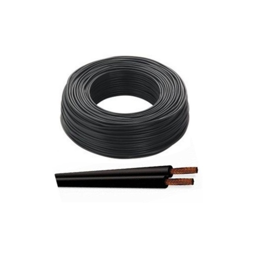 [PICS02050NE] CAVO ELETTRICO PIATTINA COSTA STRETTA 2X 0.50  NERO 100 MT.  IMQ