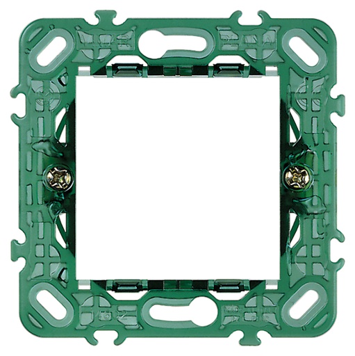 [VIW14602] SUPPORTO VIMAR  A 2 MODULI PER SCATOLA ROTONDA CON GRIFFE METALLICHE INT 71 SERIE VIMAR PLANA  