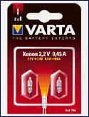 [1000706] LAMPADA VARTA 706 2,2V 0,45A - XENON BL. 2 1000706