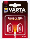 [1100707] LAMPADA VARTA 707 2,7V 0,80A - XENON BL. 2 1100707