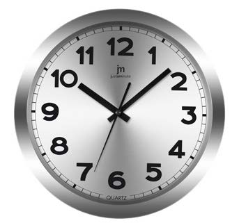 [14946S] OROLOGIO PARETE QUARZO IN ALLUMINIO SILVER 30CM LOWELL