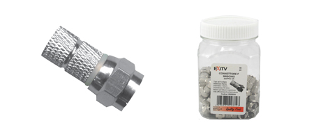 [15005030] CONNETTORE 'F' A VITE CON 2 O-RING Ø 7.3 MM PLASTICO EXITV