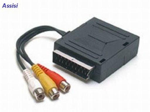 [CZ011700] ADATTATORE PRESA SCART - SPINA SCART + 3 SPINE RCA  STAR