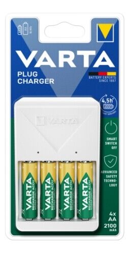 [57657101451] CARICABATTERIE VARTA CON STILO AA 2100MAH NI-MH PZ. 4 57657101451