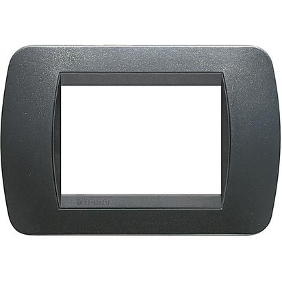 [BTIL4803PA] PLACCA BTICINO  A 3 MODULI IN PLASTICA ACCIAIO SCURO  SERIE BTICINO LIVINGLIGHT 