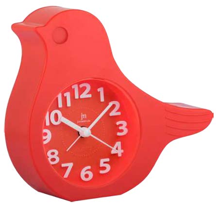 [JA7062E] SVEGLIA QUARZO MOVIMENTO CONTINUO UCCELLO ROSSO LOWELL
