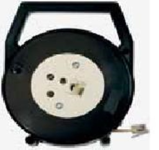 [E10635] AVVOLGICAVO TELEFONICO MT.15  SPINA TRIPOLARE + PRESA TRIPOLARE EMIKO