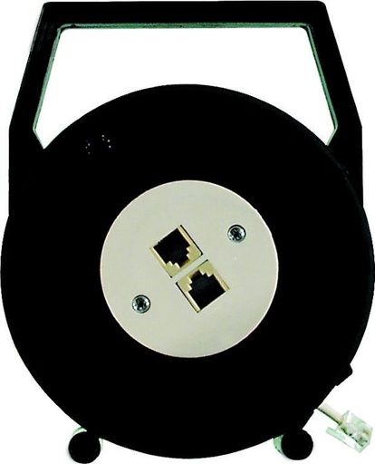 [E10705] AVVOLGICAVO TELEFONICO MT.5 SPINA MODULARE + 2 PRESE MODULARI