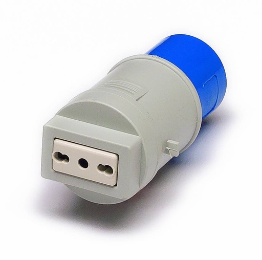 [E40410] SPINA 2P + T16A 230V A PRESA 2P +T 16A BIPASSO EMIKO