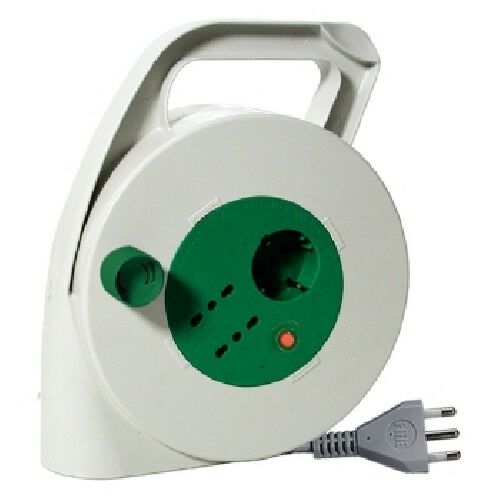 [E50020] AVVOLGICAVO ELETTRICO MT.10 3X1 SPINA 2P+T 10A 2 EMIKO