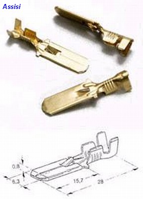 [GB331810] FASTON MASCHIO 6.3MM C/DENTINO DI RITENUTA 100PZ. STAR