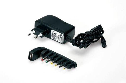 [HT111100] ALIMENTATORE NEDIS SWITCHING ING.100-240V OUT 5VCC 2,5AH 8 PLUG USB ROHS STAR